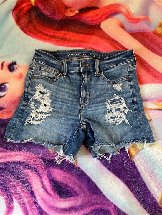 American Eagle Outfitters Pants - American Eagle Outfitters Distressed Blue Denim Cutoff Shorts